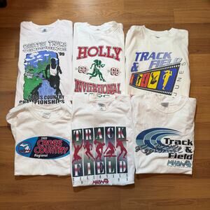 Lot of 6 Vintage Michigan High School Track and Field Cross Country Tee Shirts